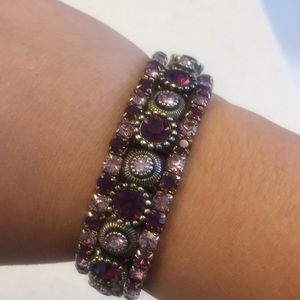 Purple crystal stackable bracelet